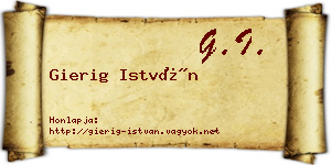 Gierig István névjegykártya
